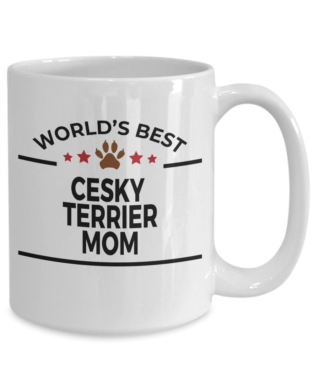 Cesky Terrier Dog Lover Gift World's Best Mom Birthday Mother's Day White Ceramic Coffee Mug