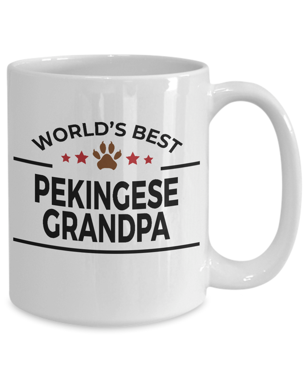 Pekingese Dog Lover Gift World's Best Grandpa Birthday Father's Day White Ceramic Coffee Mug