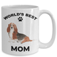 Basset Hound Best Mom Coffee Mug watercolor print