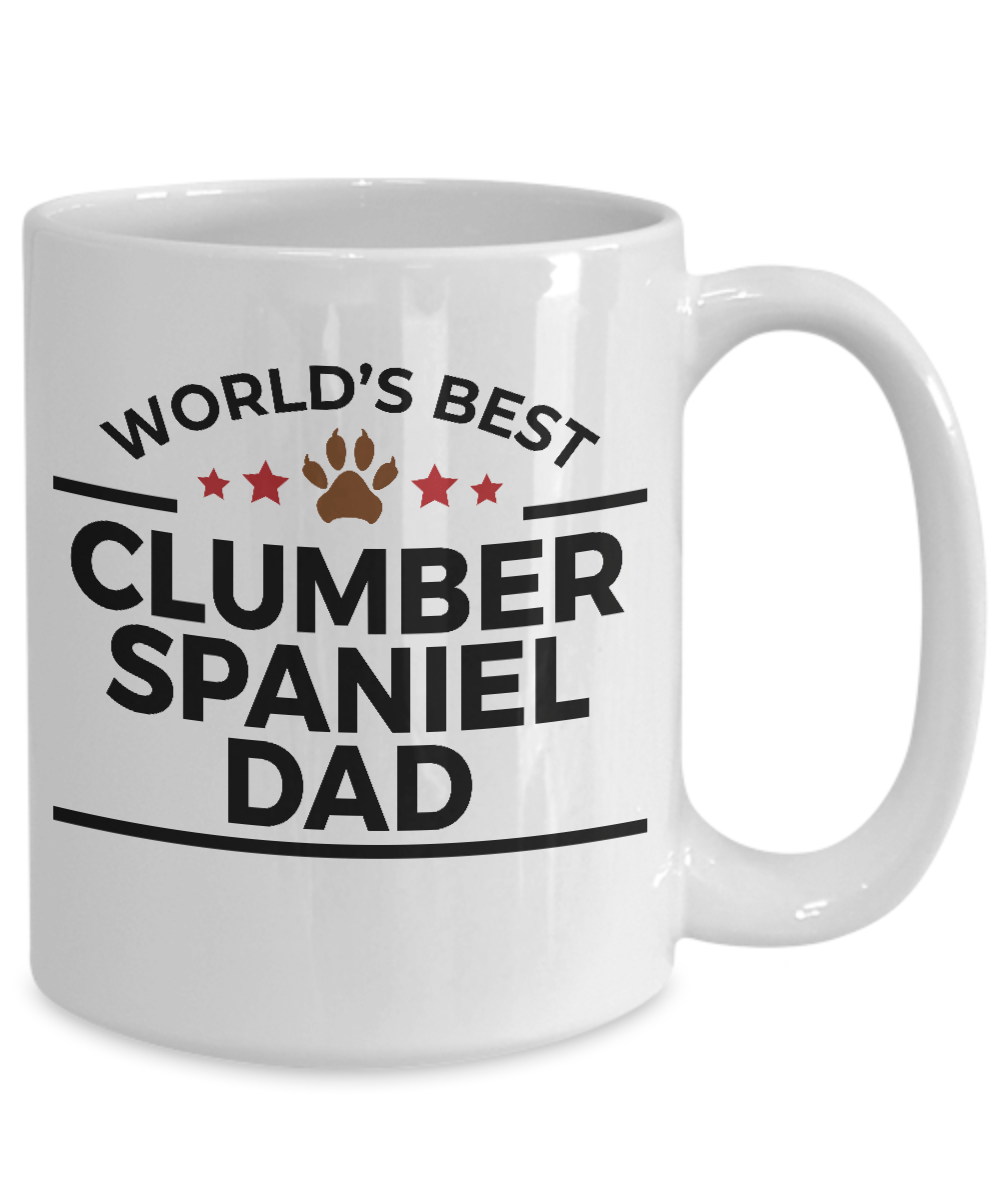 Clumber Spaniel Dog Lover Gift World's Best Dad Birthday Father's Day White Ceramic Coffee Mug
