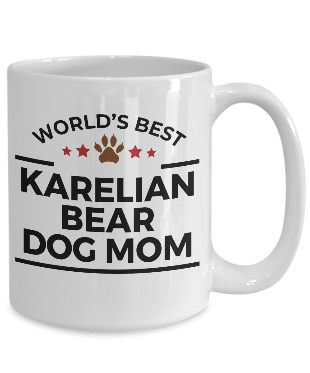 Karelian Bear Dog Lover Gift World's Best Mom Birthday Mother's Day White Ceramic Coffee Mug