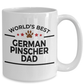 German Pinscher Dog Lover Gift World's Best Dad Birthday Father's Day White Ceramic Coffee Mug