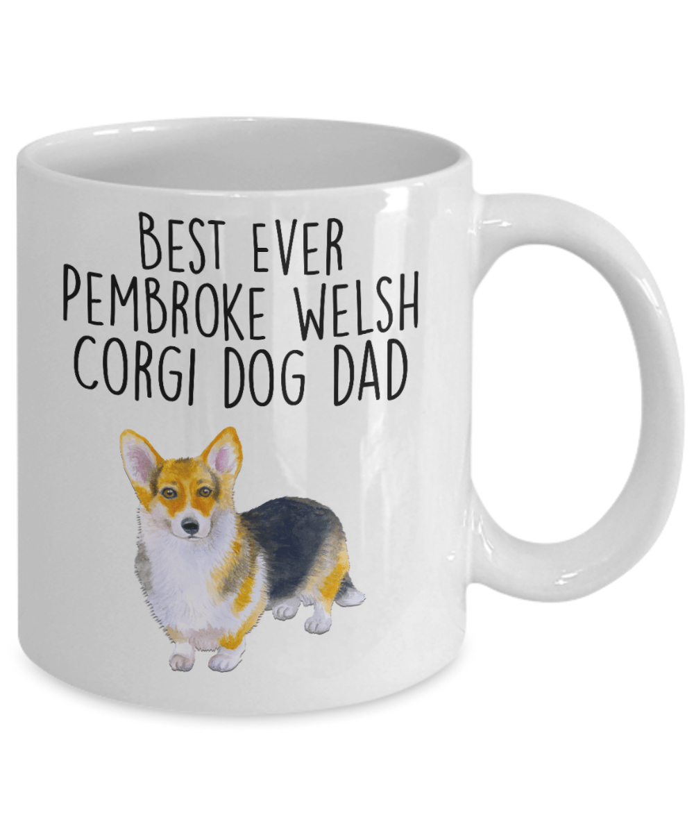 Best Ever Tricolor Pembroke Welsh Corgi Dog Dad Ceramic Coffee Mug