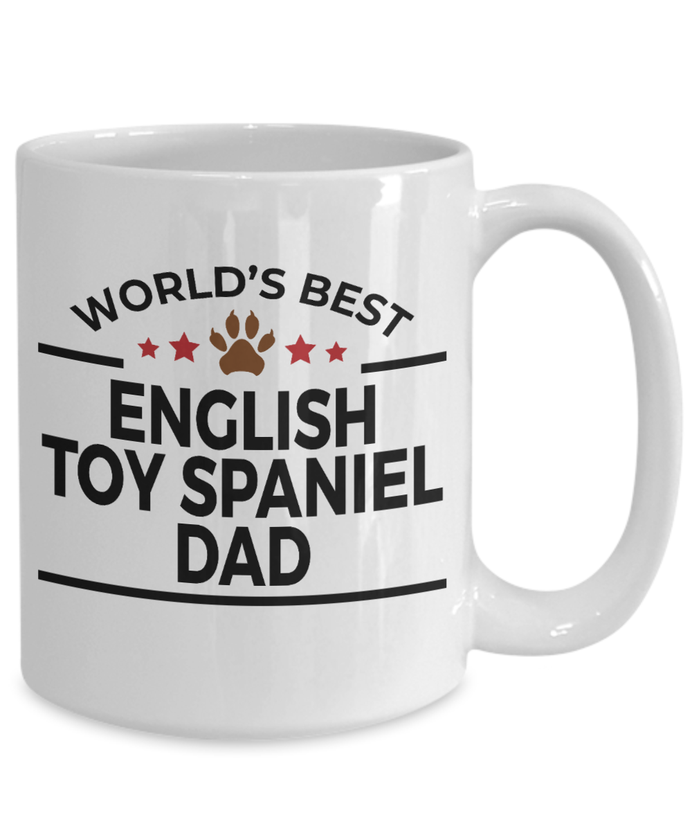 English Toy Spaniel Dog Lover Gift World's Best Dad Birthday Father's Day White Ceramic Coffee Mug