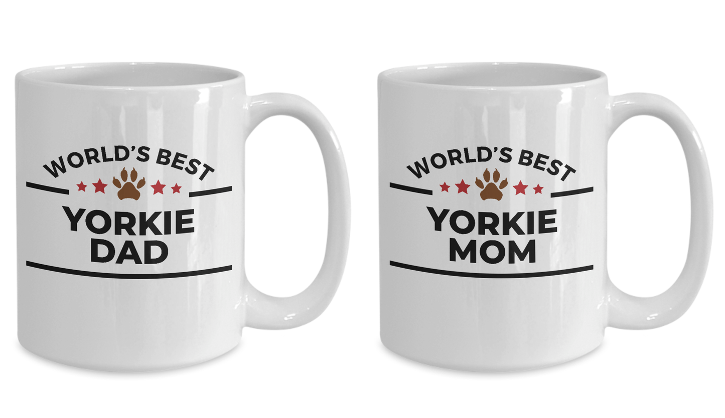 Yorkshire Terrier Dad and Mom Couples Mug - Set of 2 His and Hers