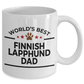 Finnish Lapphund Dog Lover Gift World's Best Dad Birthday Father's Day White Ceramic Coffee Mug