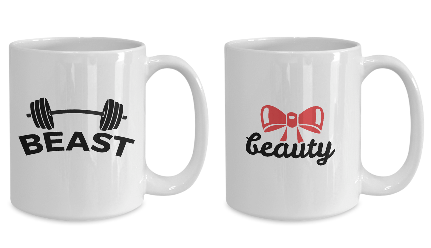 The Beauty and Beast Coffee Cup Set of 2 -  Couples
