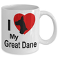 Love my Great Dane Dog White Ceramic Coffee Mug