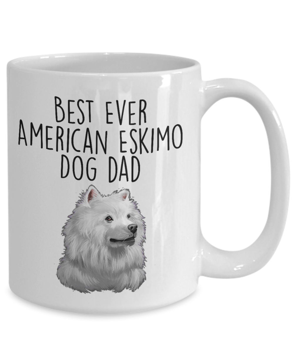 Best Ever American Eskimo Dog Dad Ceramic Coffee Mug
