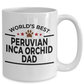 Peruvian Inca Orchid Dog Lover Gift World's Best Dad Birthday Father's Day White Ceramic Coffee Mug