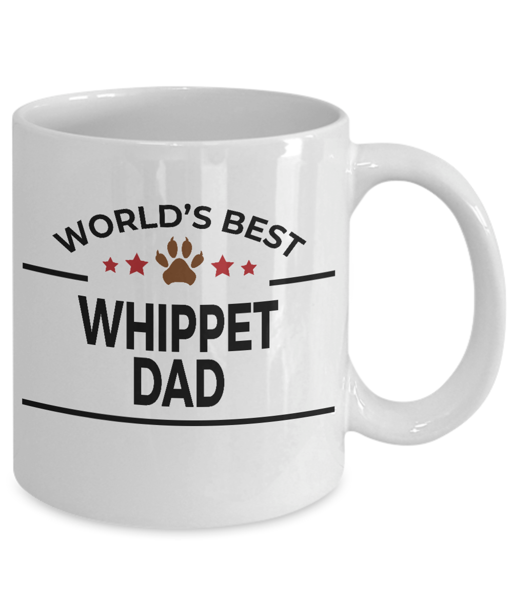 Whippet Dog Lover Gift World's Best Dad Birthday Father's Day White Ceramic Coffee Mug