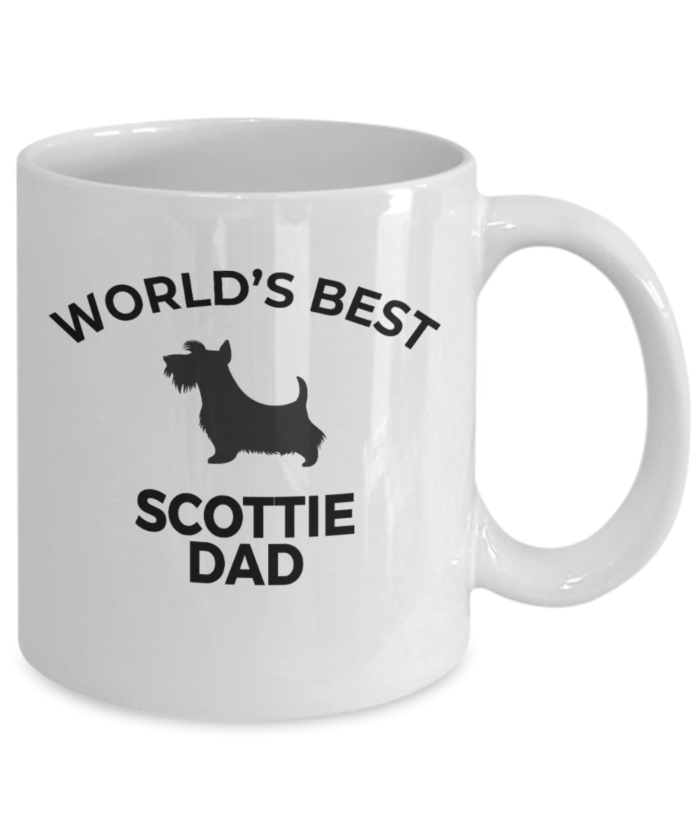 Scottie Dad Mug School Mascot Dog Lover Gift White Ceramic Coffee Cup