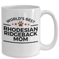 Rhodesian Ridgeback Dog Lover Gift World's Best Mom Birthday Mother's Day White Ceramic Coffee Mug