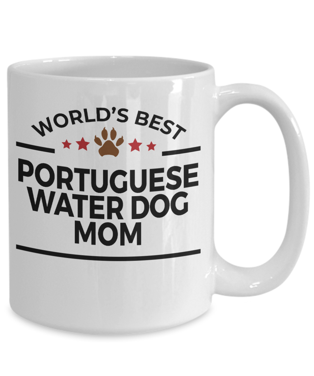Portuguese Water Dog Lover Gift World's Best Mom Birthday Mother's Day White Ceramic Coffee Mug