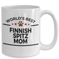 Finnish Spitz Dog Lover Gift World's Best Mom Birthday Mother's Day White Ceramic Coffee Mug