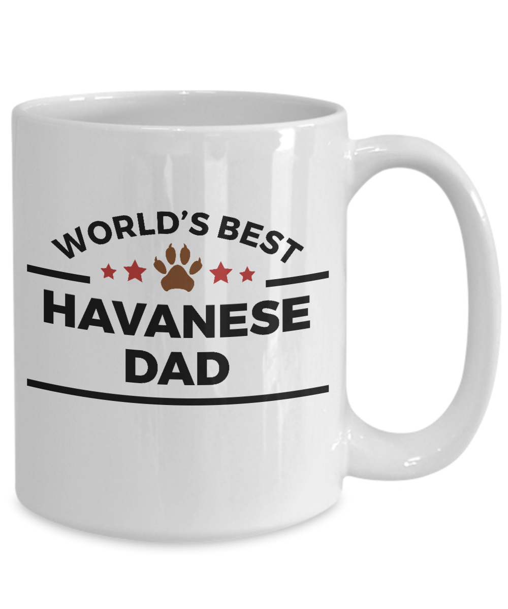 Havanese Dog Lover Gift World's Best Dad Birthday Father's Day Ceramic Coffee Mug