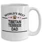 Tibetan Terrier Dog Lover Gift World's Best Dad Birthday Father's Day White Ceramic Coffee Mug