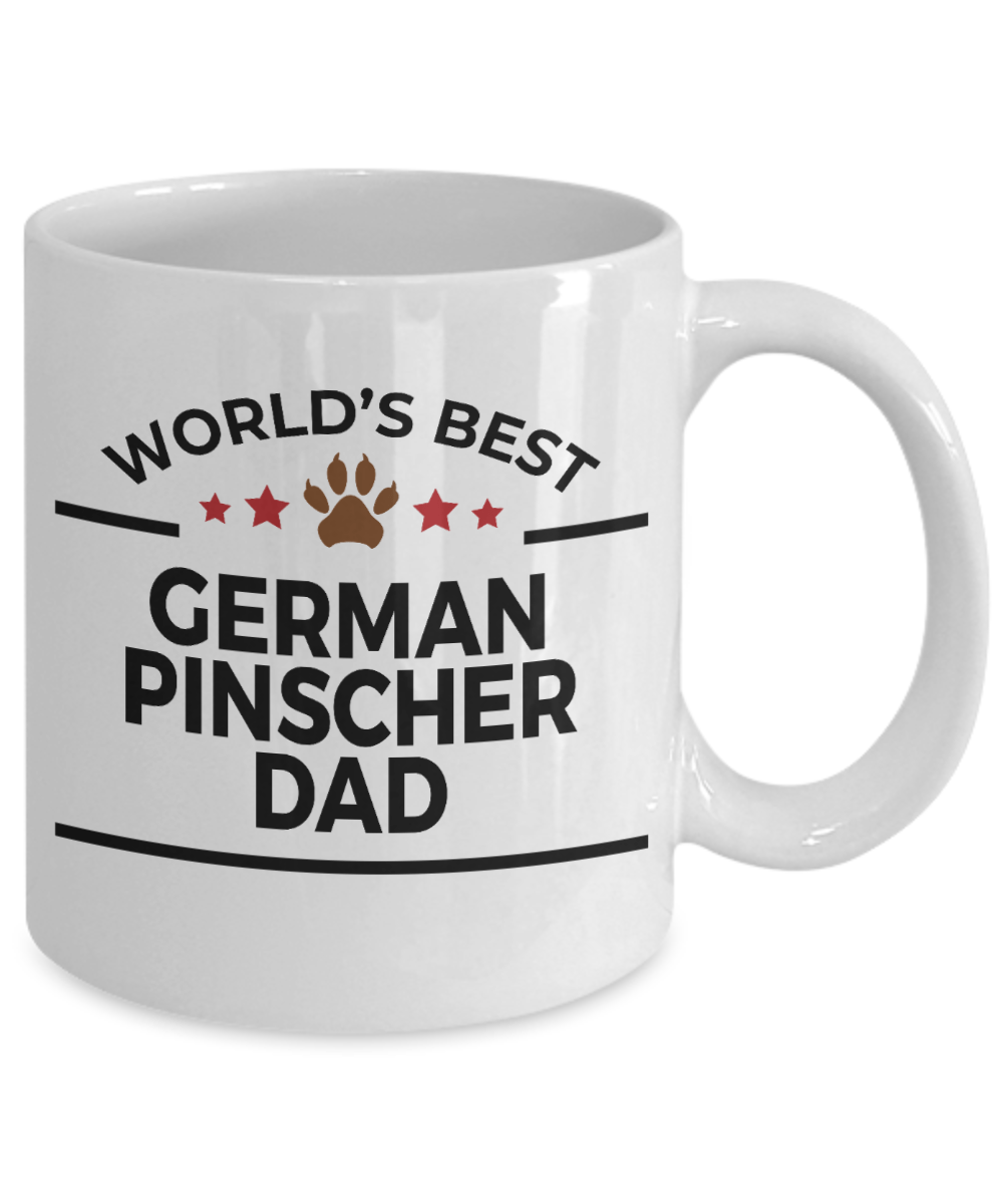 German Pinscher Dog Lover Gift World's Best Dad Birthday Father's Day White Ceramic Coffee Mug