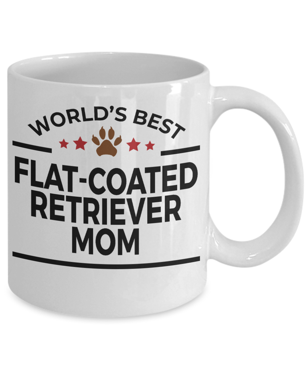 Flat-Coated Retriever Dog Lover Gift World's Best Mom Birthday Mother's Day White Ceramic Coffee Mug
