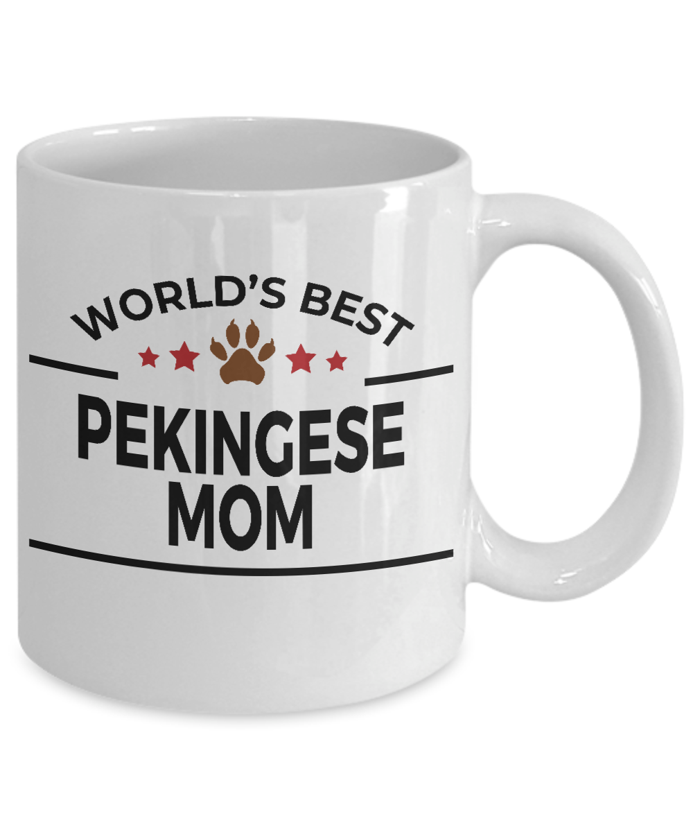 Pekingese Dog Lover Gift World's Best Mom Birthday Mother's Day White Ceramic Coffee Mug