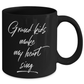 Grandmother or Grandfather Gift Grand-kids Make My Heart Sing Black Ceramic Coffee Mug