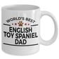English Toy Spaniel Dog Lover Gift World's Best Dad Birthday Father's Day White Ceramic Coffee Mug
