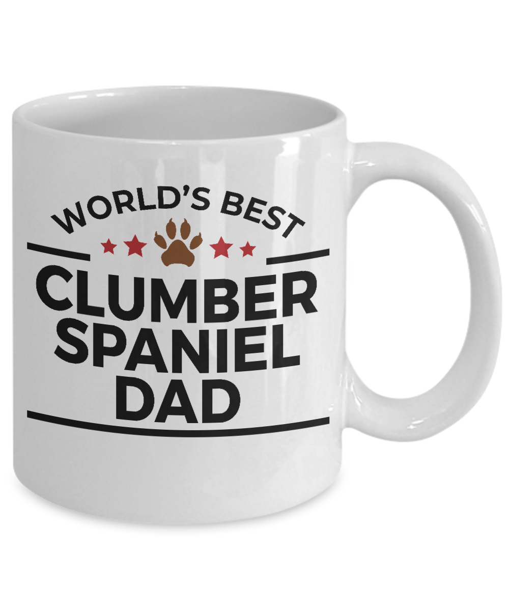 Clumber Spaniel Dog Lover Gift World's Best Dad Birthday Father's Day White Ceramic Coffee Mug