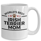 Irish Terrier Dog Lover Gift World's Best Mom Birthday Mother's Day White Ceramic Coffee Mug