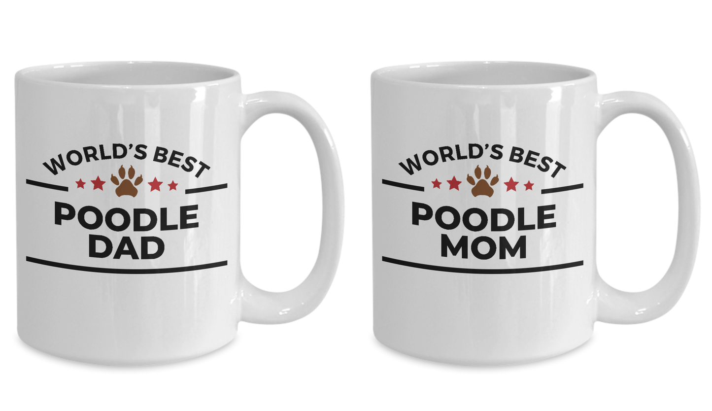 Poodle Dad and Mom Couple Mug - Set of 2 His and Hers