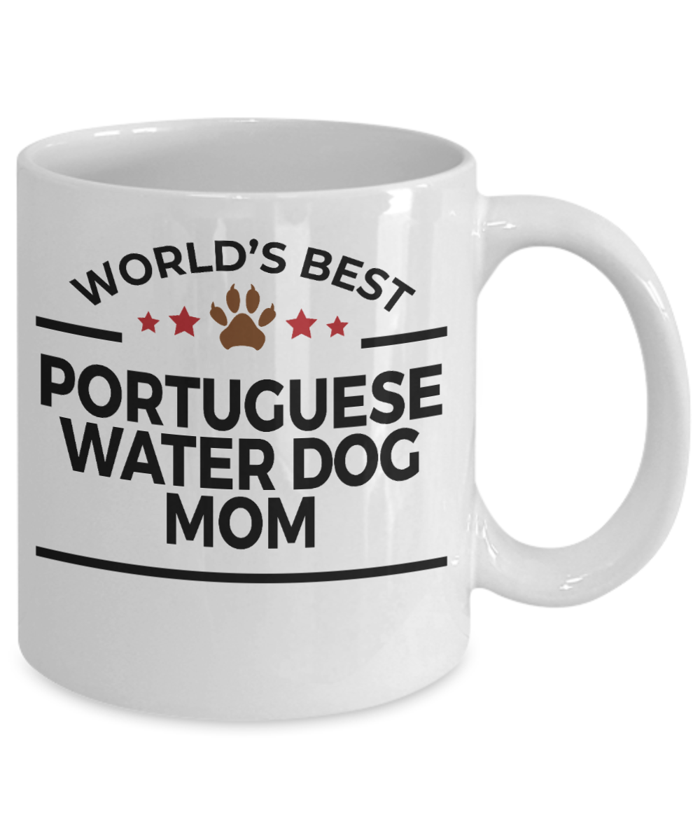 Portuguese Water Dog Lover Gift World's Best Mom Birthday Mother's Day White Ceramic Coffee Mug