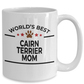Cairn Terrier Dog Lover Gift World's Best Mom Birthday Mother's Day White Ceramic Coffee Mug