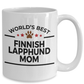 Finnish Lapphund Dog Lover Gift World's Best Mom Birthday Mother's Day White Ceramic Coffee Mug