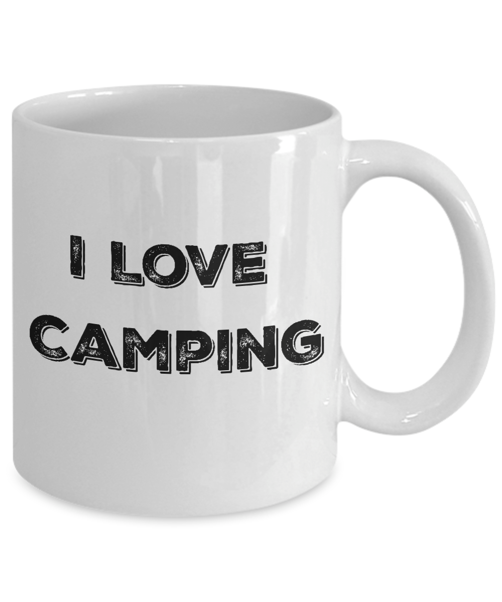 I Love Camping White Ceramic Coffee Mug