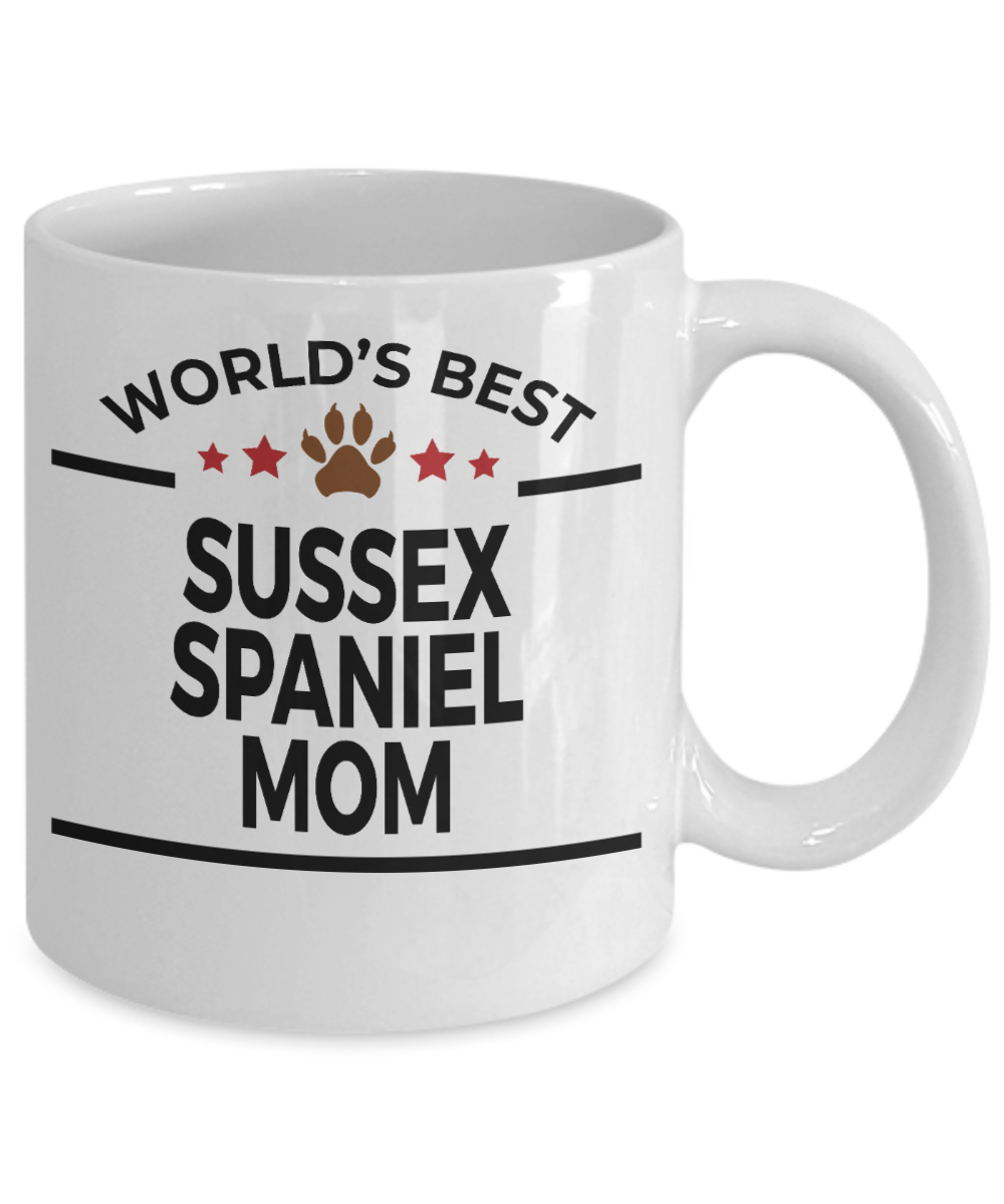 Sussex Spaniel Dog Lover Gift World's Best Mom Birthday Mother's Day White Ceramic Coffee Mug
