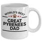 Great Pyrenees Dog Lover Gift World's Best Dad Birthday Father's Day White Ceramic Coffee Mug