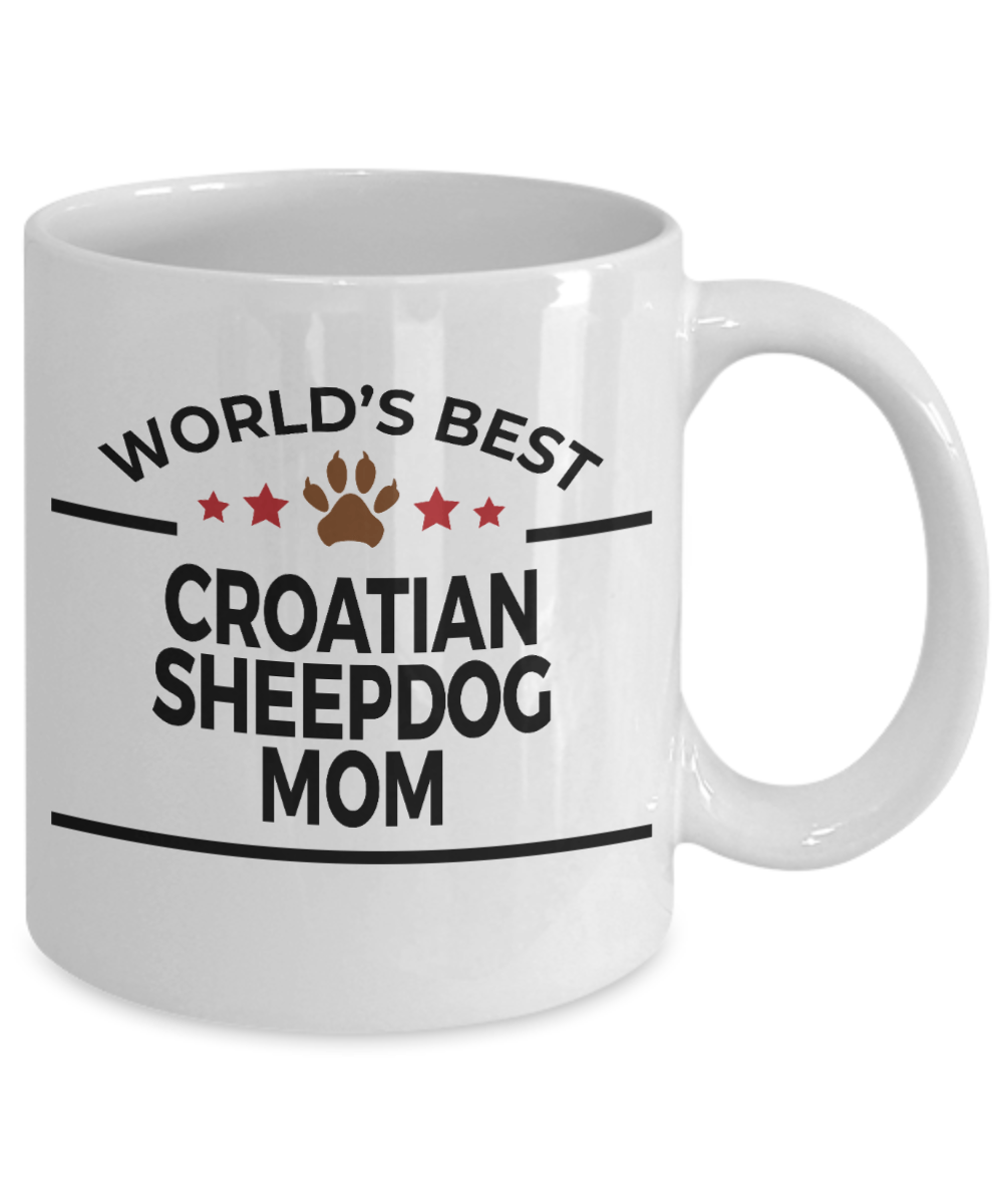 Croatian Sheepdog Dog Lover Gift World's Best Mom Birthday Mother's Day White Ceramic Coffee Mug