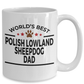 Polish Lowland Sheepdog Lover Gift World's Best Dad Birthday Father's Day White Ceramic Coffee Mug