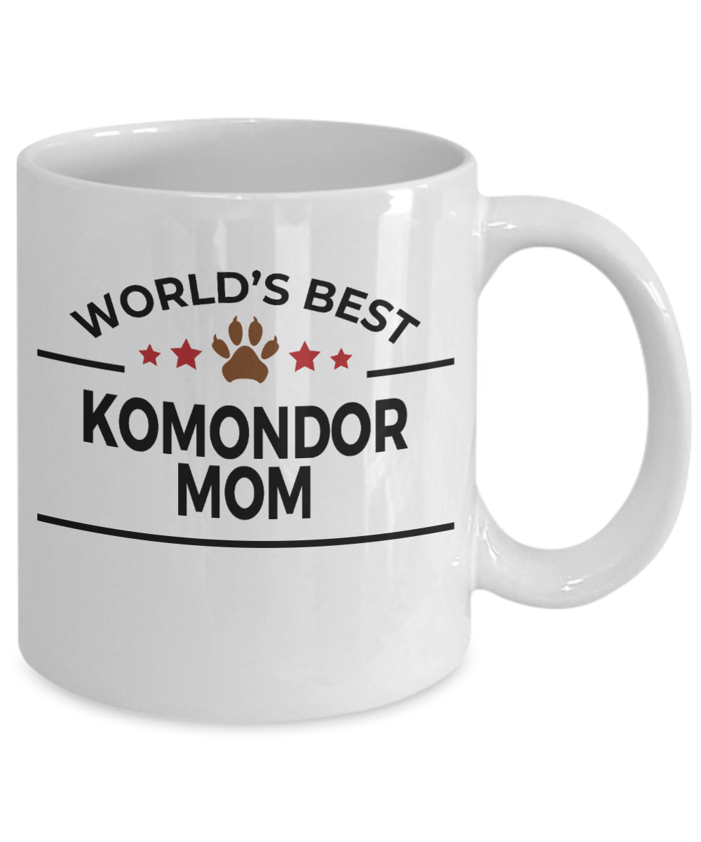 Komondor Dog Lover Gift World's Best Mom Birthday Mother's Day White Ceramic Coffee Mug