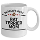 Rat Terrier Dog Lover Gift World's Best Mom Birthday Mother's Day White Ceramic Coffee Mug