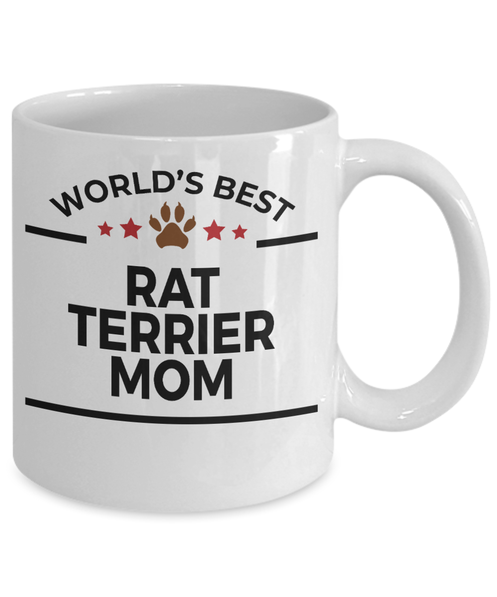 Rat Terrier Dog Lover Gift World's Best Mom Birthday Mother's Day White Ceramic Coffee Mug