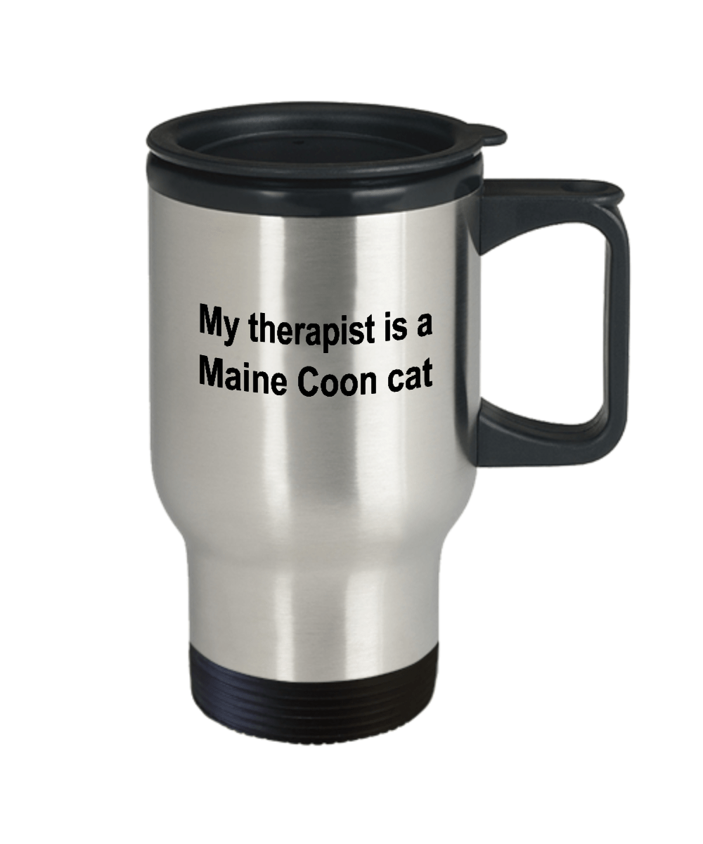 Maine Coon Cat Therapist Travel Coffee Mug