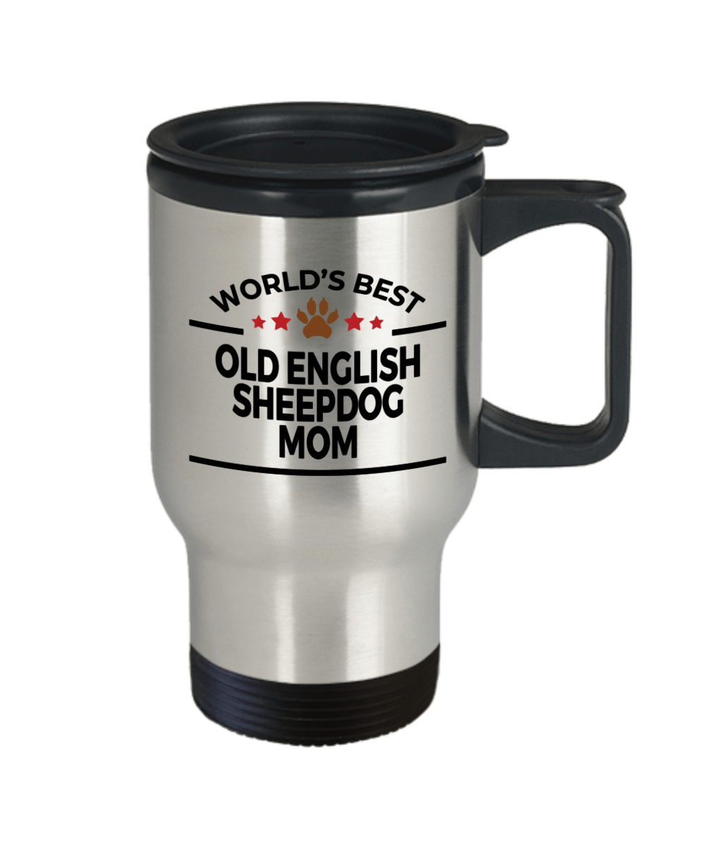 Old English Sheepdog Dog Mom Travel Coffee Mug