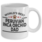 Peruvian Inca Orchid Dog Lover Gift World's Best Dad Birthday Father's Day White Ceramic Coffee Mug
