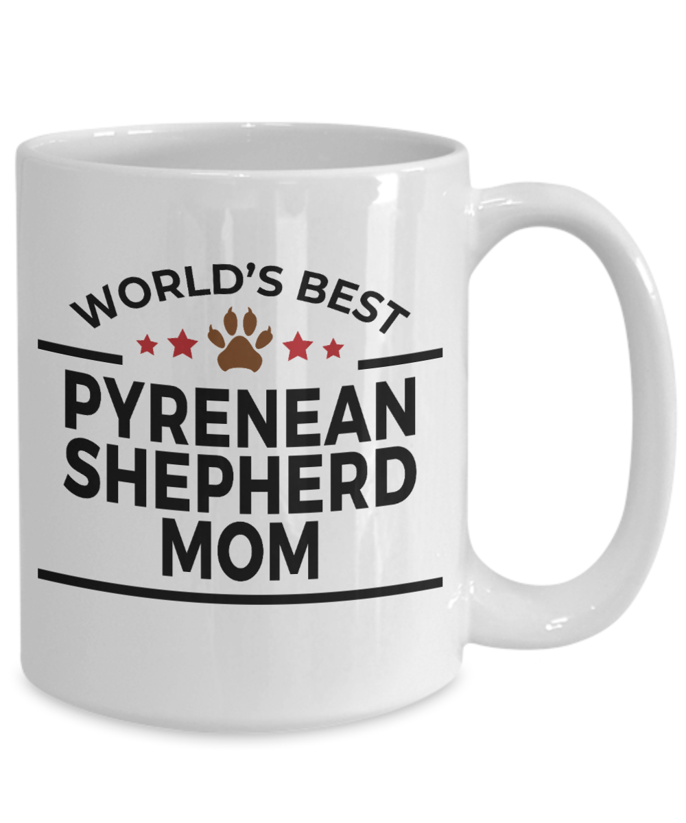 Pyrenean Shepherd Dog Lover Gift World's Best Mom Birthday Mother's Day White Ceramic Coffee Mug