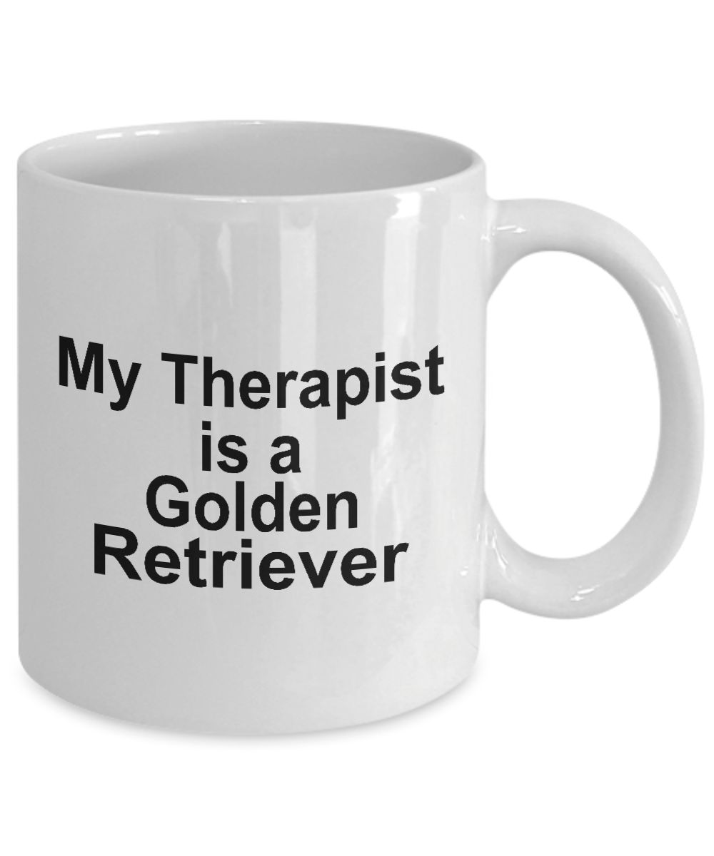 Golden Retriever Dog Lover Gift Therapist White Ceramic Coffee Mug