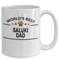 Saluki Dog Lover Gift World's Best Dad Birthday Father's Day White Ceramic Coffee Mug