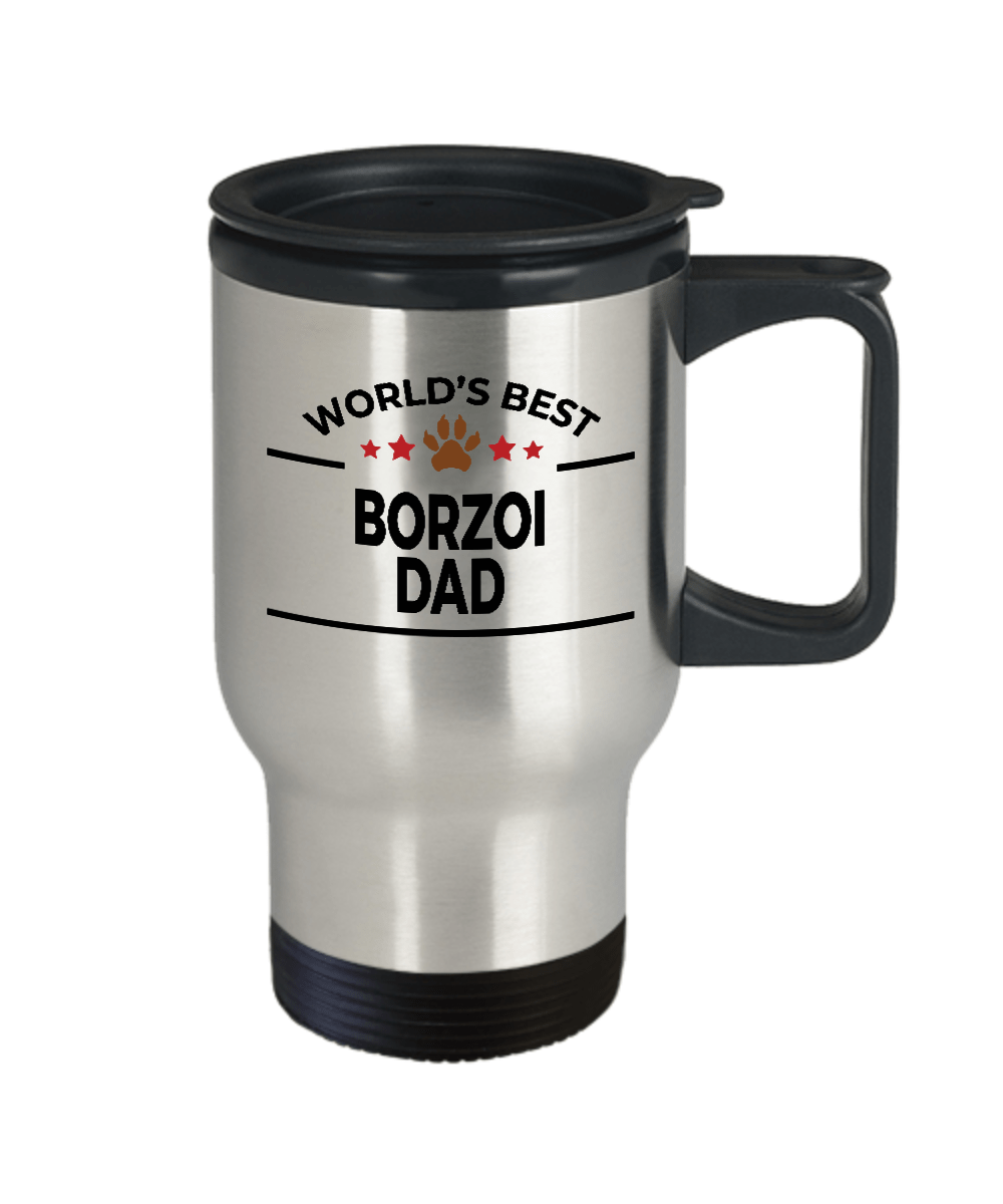 Borzoi Dog Dad Travel Coffee Mug