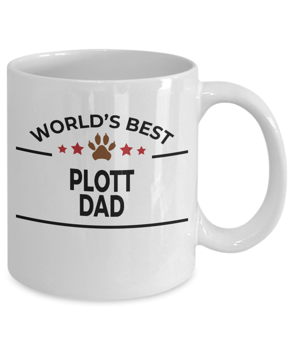 Plott Dog Lover Gift World's Best Dad Birthday Father's Day White Ceramic Coffee Mug