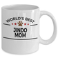 Jindo Dog Lover Gift World's Best Mom Birthday Mother's Day White Ceramic Coffee Mug