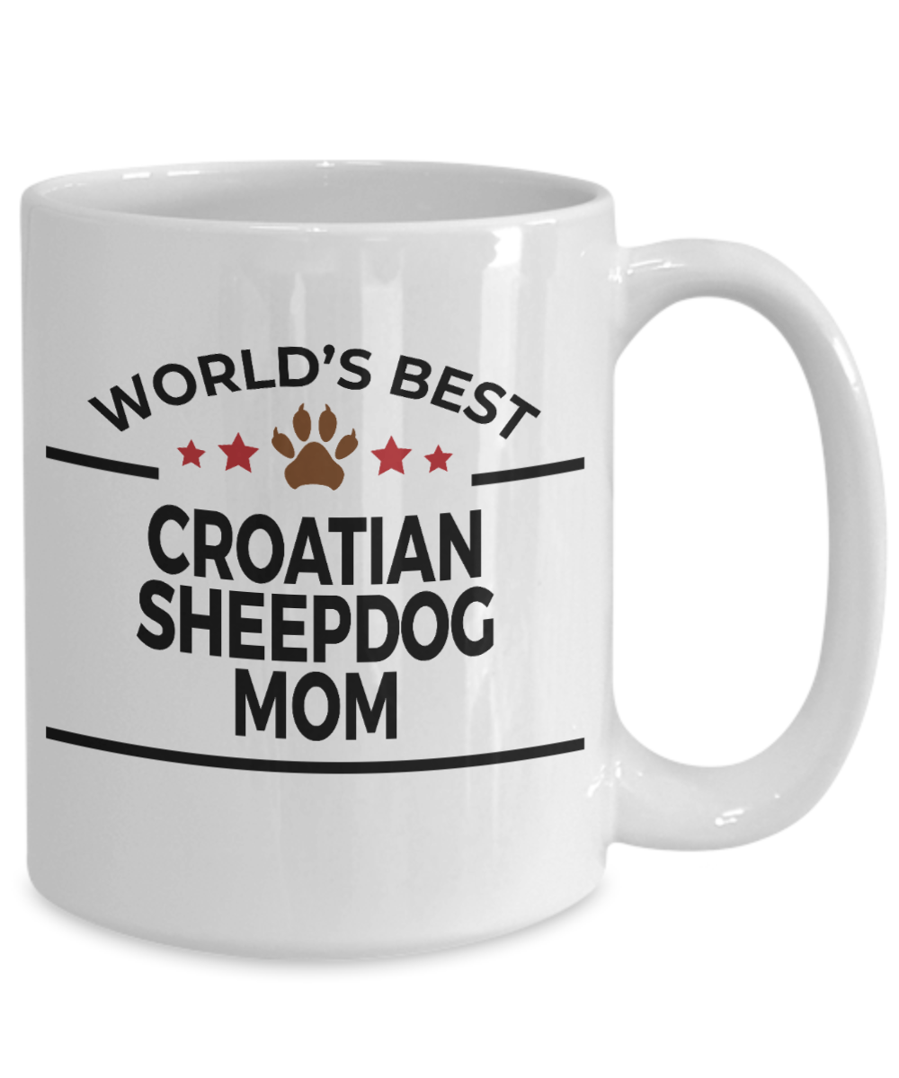 Croatian Sheepdog Dog Lover Gift World's Best Mom Birthday Mother's Day White Ceramic Coffee Mug
